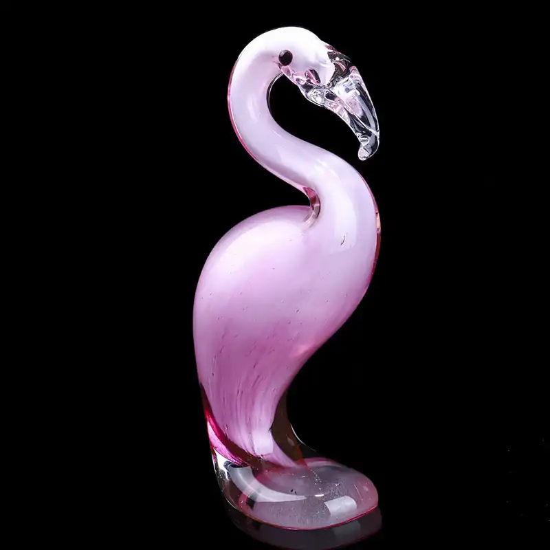 H D Hand Blown Pink Flamingo 6 6 Murano Style Art Glass Figurine Gift For Christmas Birthday Home Decor Figurines Miniatures Aliexpress
