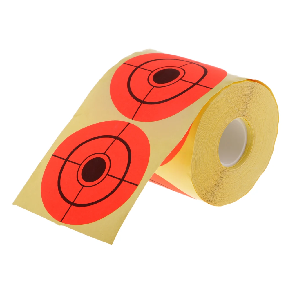 

250pcs Paper Target Roll Florescent Orange 3" Adhesive Shooting Target Stickers