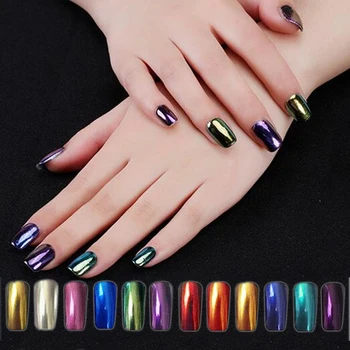 

12pcs Magic Chrome Nail Powder Mirror Effect Nails Pigment Powder Dust Laser Magical Nail Art Tools Mirror Chrome Powder Vtirka