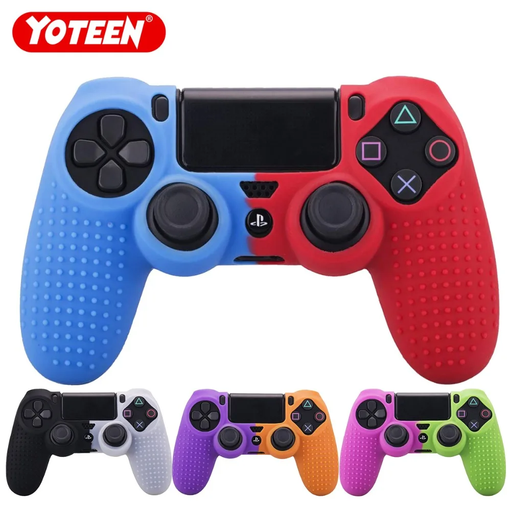 YOTEEN для Dualshock 4 чехол с шипами в горошек силиконовый резиновый гелевый Чехол для sony PS4 Slim/Pro Чехол для контроллера красный синий