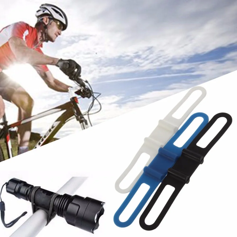 Cheap Cycling Bike Bicycle Silicone Elastic Strap Bandage Flashlight Mount Holder New Arrival 18
