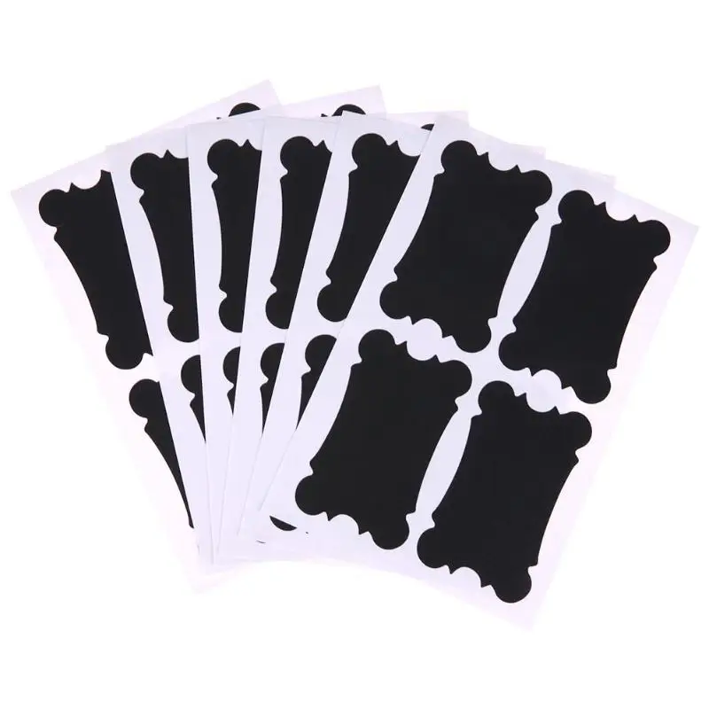 6 Set Removable Anti Static Blackboard Label Wedding Kitchen Restaurant Signs Chalkboard Writing Notice Message Paint Board
