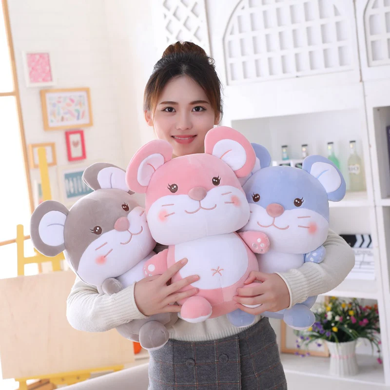 

Kawaii Super Soft Down Cotton Hamster Plush Doll Toys Cute Mouse Pillow Lovely Stuffed Animals Doll Children Kids Girl Best Gift