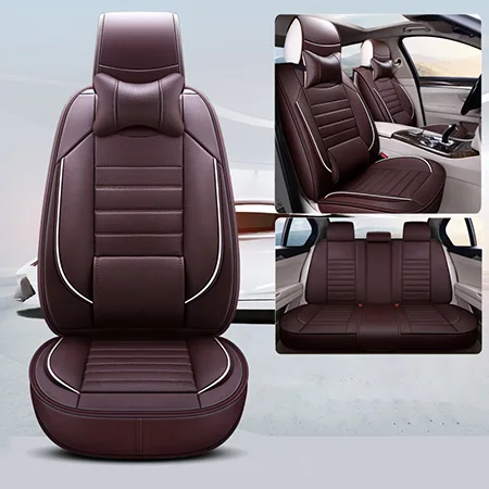 Coffee Comfortable Высококачественные кожаные универсальные чехлы для автомобильных сидений chrysler 200 300c grand voyager ypsilon - Название цвета: Coffee Comfortable