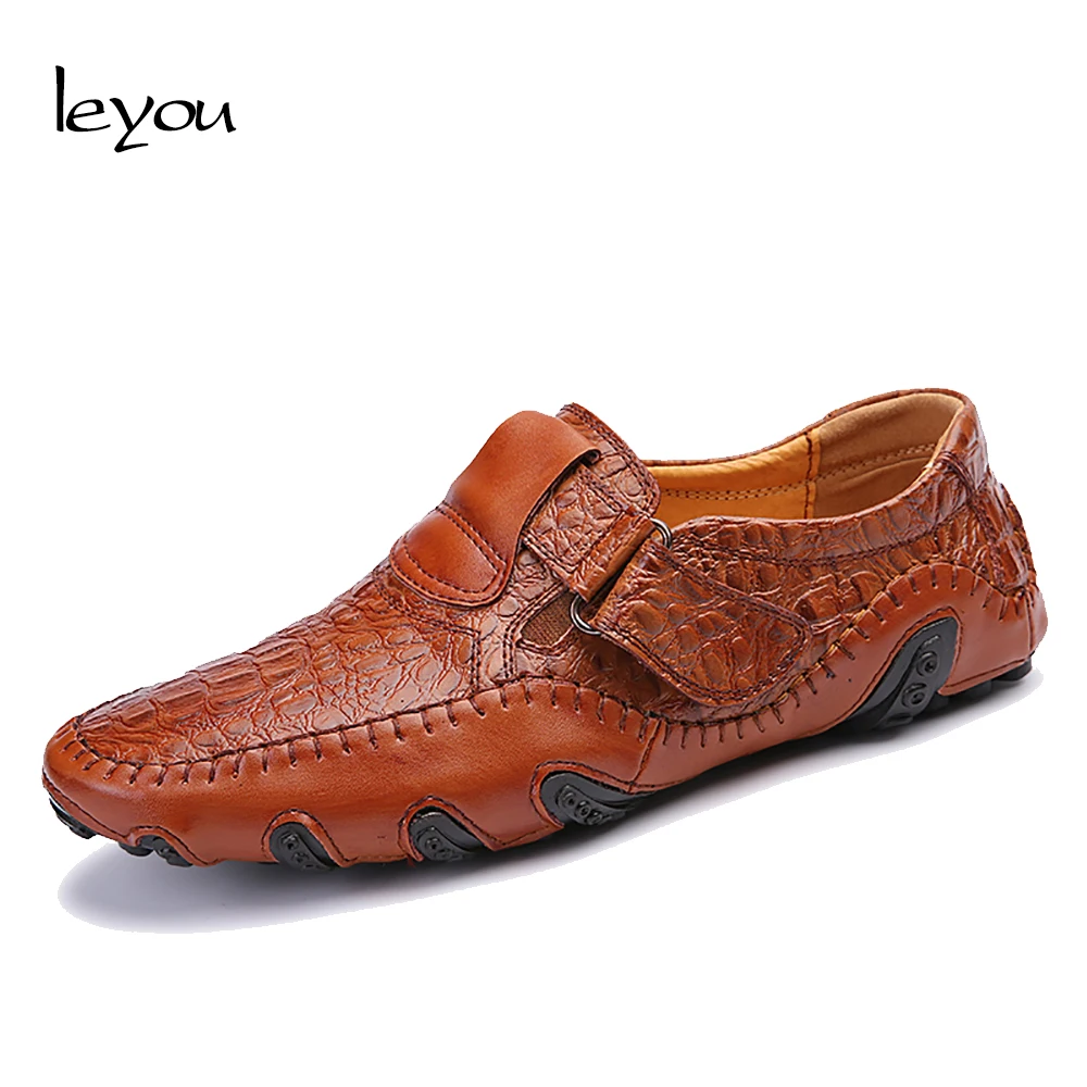 Leyou Men Leather Shoes Brand Men Shoes Casual Loa...