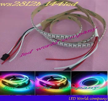 

free shipping 1M white PCB, WS2812B, WS2812 RGB LED Strip ,WS2812B 1M 144 Led, Individual Addressable 5V