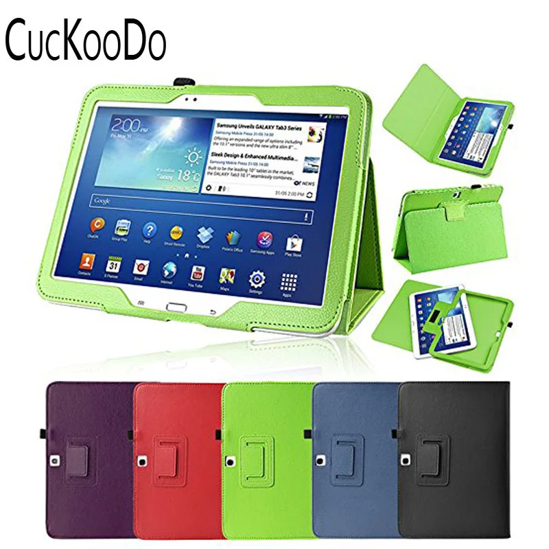 CucKooDo Folio тонкий кожаный чехол для Samsung Galaxy Tab 3 P5200 10 1 дюймов планшет Авто
