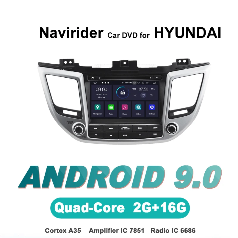 

ELANMEY advanced gps navigation For HYUNDAI TUCSON ix35 car accessories android 9.0 CAR DVD multimedia radio stereo bluetooth