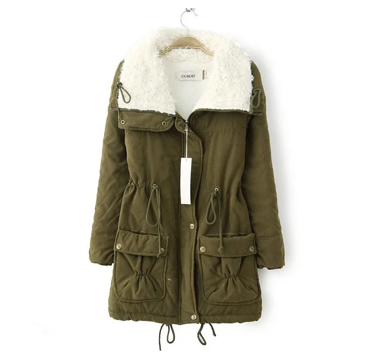 New Fashion Women Turn Down Collar Thicken Warm Lady Slim Winter Jacket And Coats Plus Size Coat Female Lamb's Wool Jacket JT350 (2)