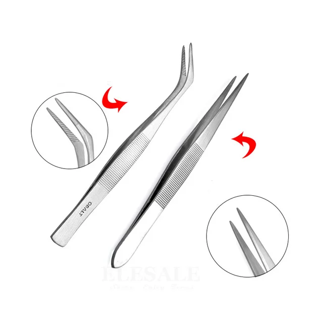 Stainless Steel Tweezers Grip Small Things For Makeup Eyebow Cut First Aid Kits Supplies Hand Craft Phone Repairing 1