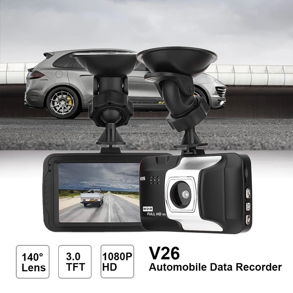 3 inch HD 1080P Cycle Recording Tachograph Dash Cam Car DVR Traffic Recorder Display 145 Degree
