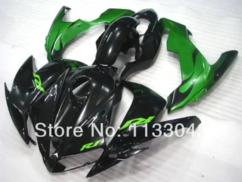 

Injection moldBlack green flame fairing kit for Yamaha YZF R1 04 05 06 YZF-R1 04-06 YZF1000 YZF R1 2004 2005 2006 aftermarket Fa