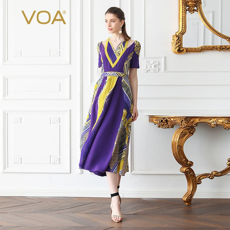 Buy VOA Silk Party Dress Women Long Dresses
