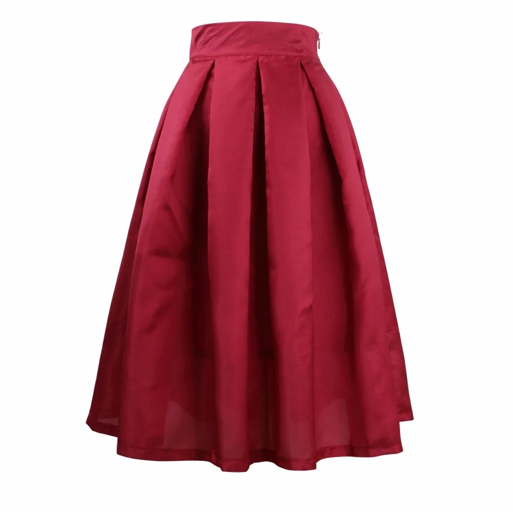Женская плиссированная юбка до колен с высокой талией|ladies linen skirts|linen skirtflared skirt |