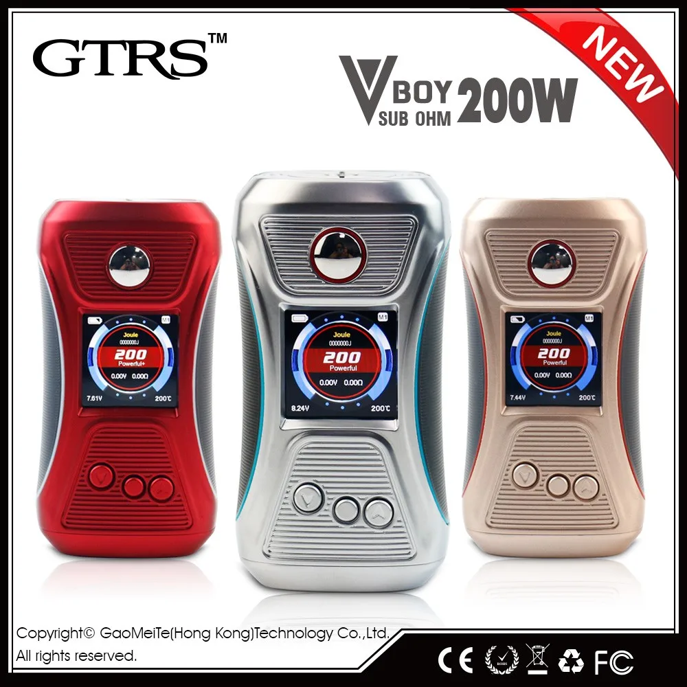 Original 200W GTRS VBOY 200 TC Box MOD with SX500 Chip 1.3-inch Full Color Display & 200W Max Output E-cig Vape Mod No Battery Original 200W GTRS VBOY 200 TC Box MOD with SX500 Chip 1.3-inch Full Color Display & 200W Max Output E-cig Vape Mod No Battery