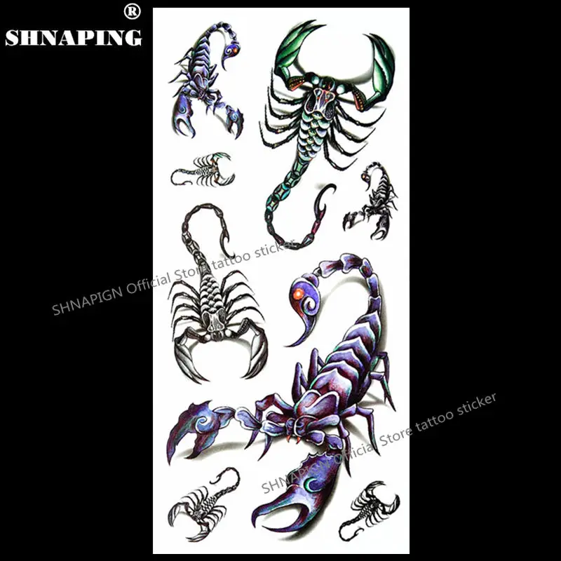 

SHNAPIGN 3d Temporary Tattoo Body Art Flash Tattoo Sticker 19*9cm Waterproof Styling Fake Tatoo Home Decor Sticker Scorpion King