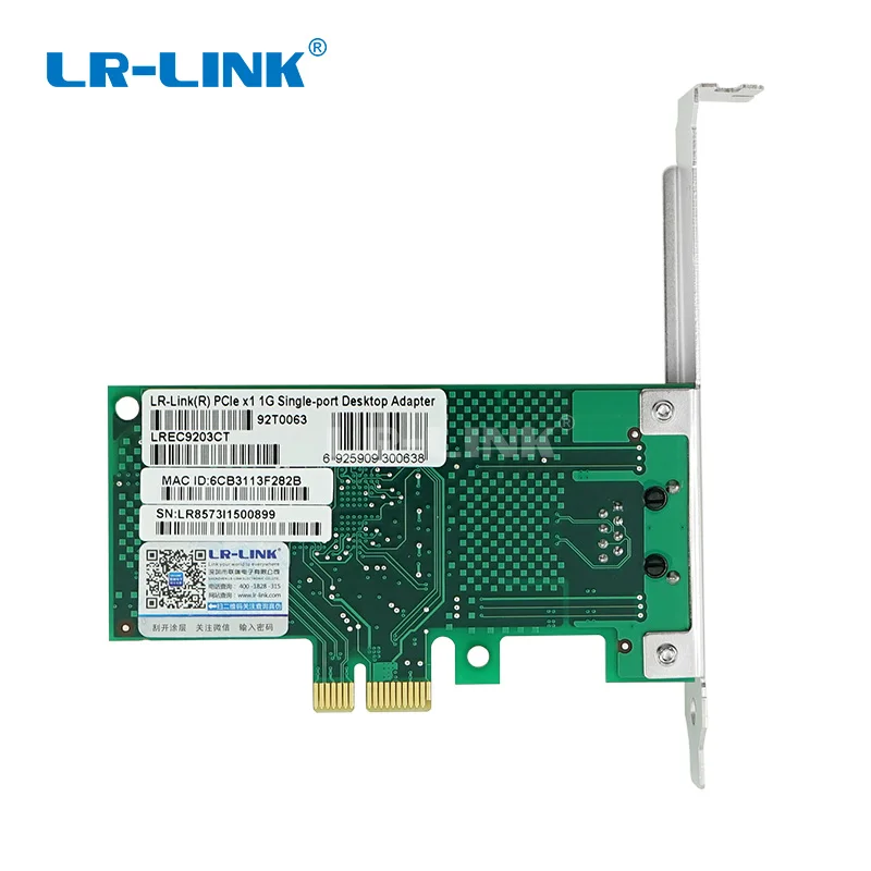 LR-LINK 9203CT 1000 Мбит/с Gigabit Ethernet 10/100/1000 м RJ-45 PCI Express PCI-E 1x сетевой адаптер для ПК Intel 82573