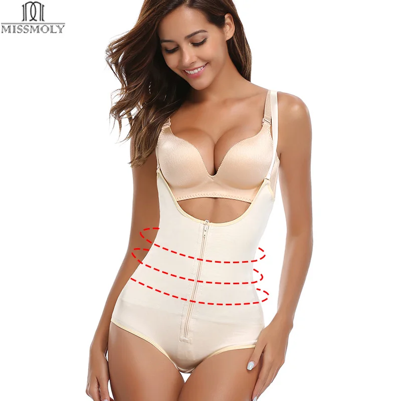 Мисс Moly латекс Body Shaper Cincher корректирующее белье моделирование пояса талии тренер грудью боди на молнии ShapersTummy корсет для похудения