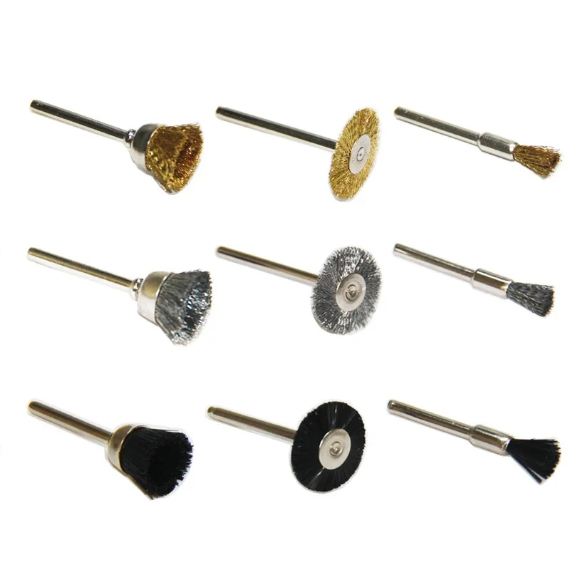 

Wire Brushes Wheels 9PC Mini Drill Rotary Tool Metalworking Accessories