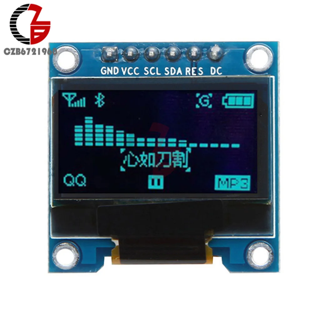 6Pin IIC IEC 0,96 дюймовый OLED ЖК-дисплей DIY модуль 12864 SPI интерфейс 0,9" чип привода SSD136 для Arduino Raspberry Pi SMT32 - Цвет: Blue