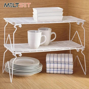 

Foldable Iron Storage Rack Multi Superposition Snap Type Shelf Cupboard Kitchen Bathroom Shelving Holders Organizer Drying Rack