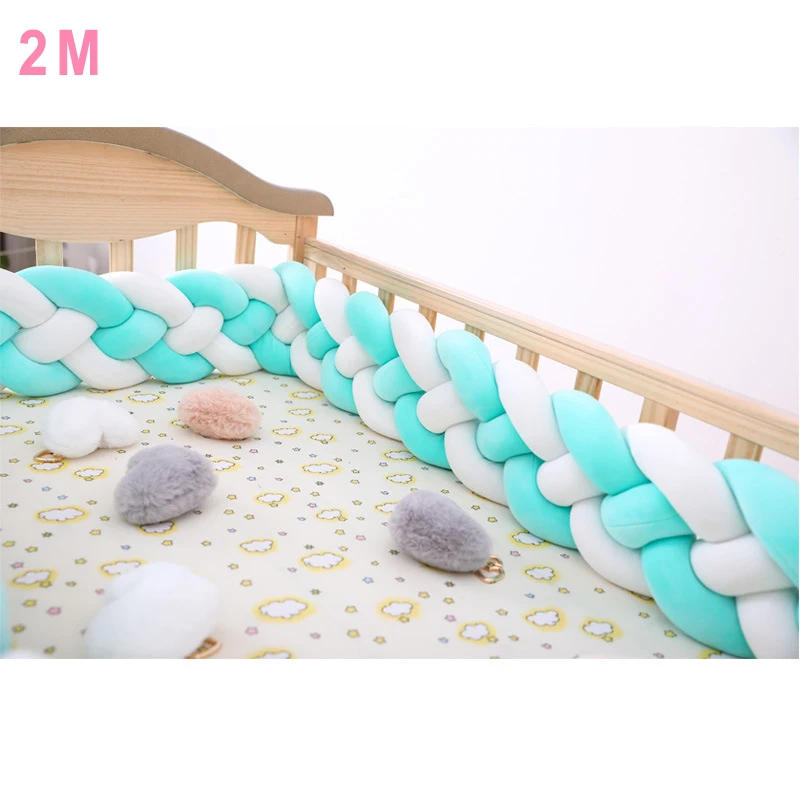 4 прядей, детская кровать с узлом 2 м/3M, ручная работа, нодик с узлом, для новорожденной кровати, бампер, длинная завязанная коса, подушка, детская кровать, бампер с узлом, кроватка - Цвет: 7G