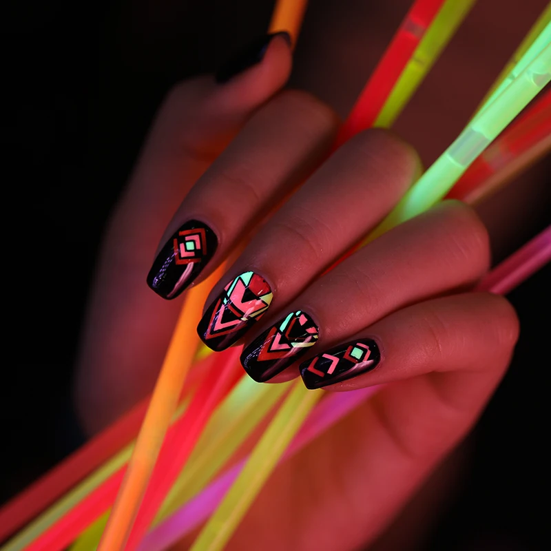 BORN PRETTY Летняя серия стэмпинг для ногтей флуоресцентный эффект Стикеры масло