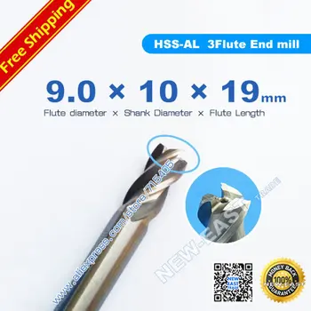 

New 10pcs 3flute HSS-AL dia 10mm endmill milling cutter machine tool CNC lathe tool 3F*9*10*19*69mm 9x10x19x69mm
