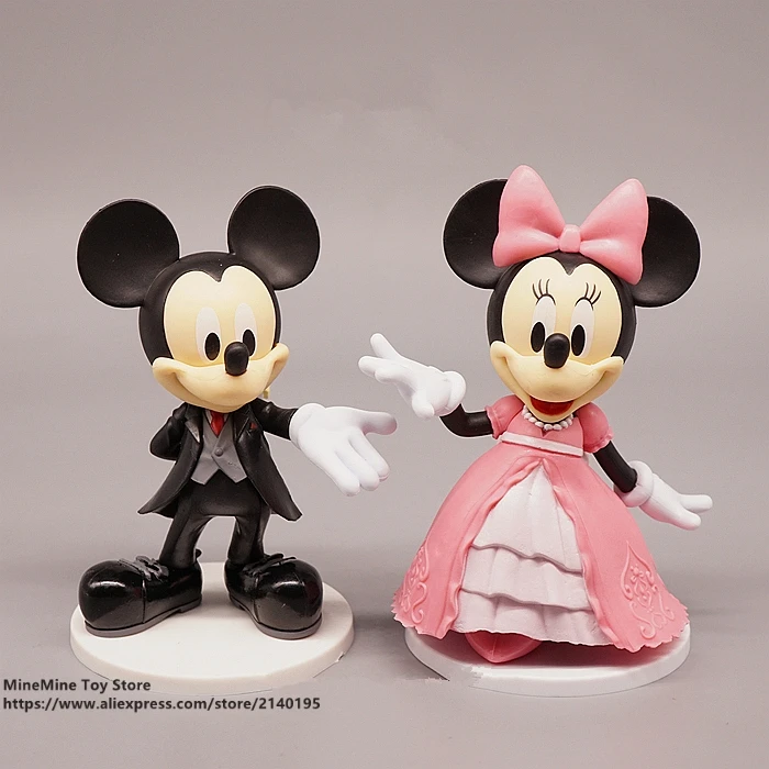 

ZXZ Mickey Mouse Minnie Marry 11cm 2pcs/set Action Figure Anime Decoration Collection Figurine Toy model children girl gift