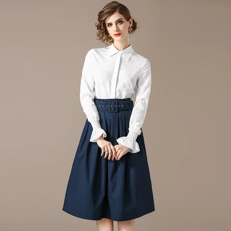 long sleeve shirt and skirt