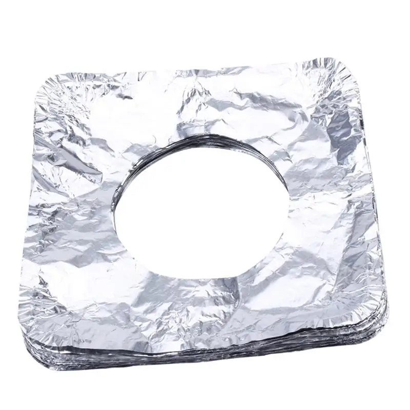 Buy 50pcs Thickened Aluminum Foil Square Stove Burner