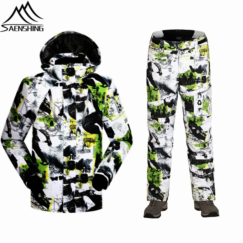 SAENSHING Winter Men Ski Suits Thermal Outdoor Snowboard Jacket Thicken