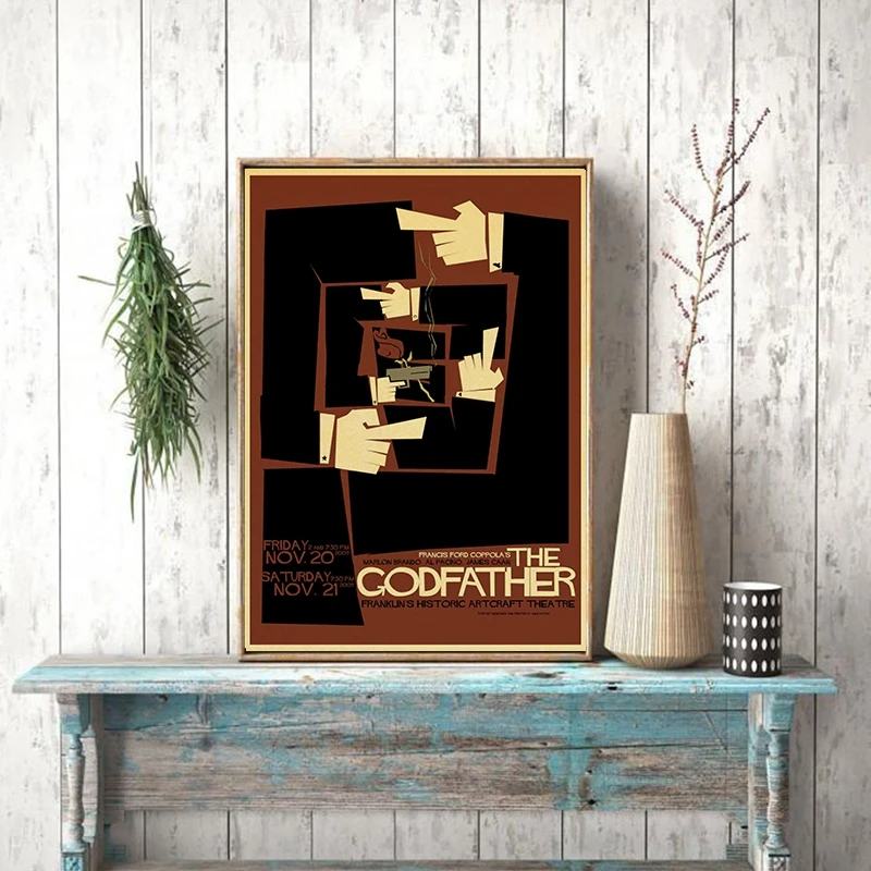 Don Corleone The godfather classic old movie poster retro nostalgia kraft paper