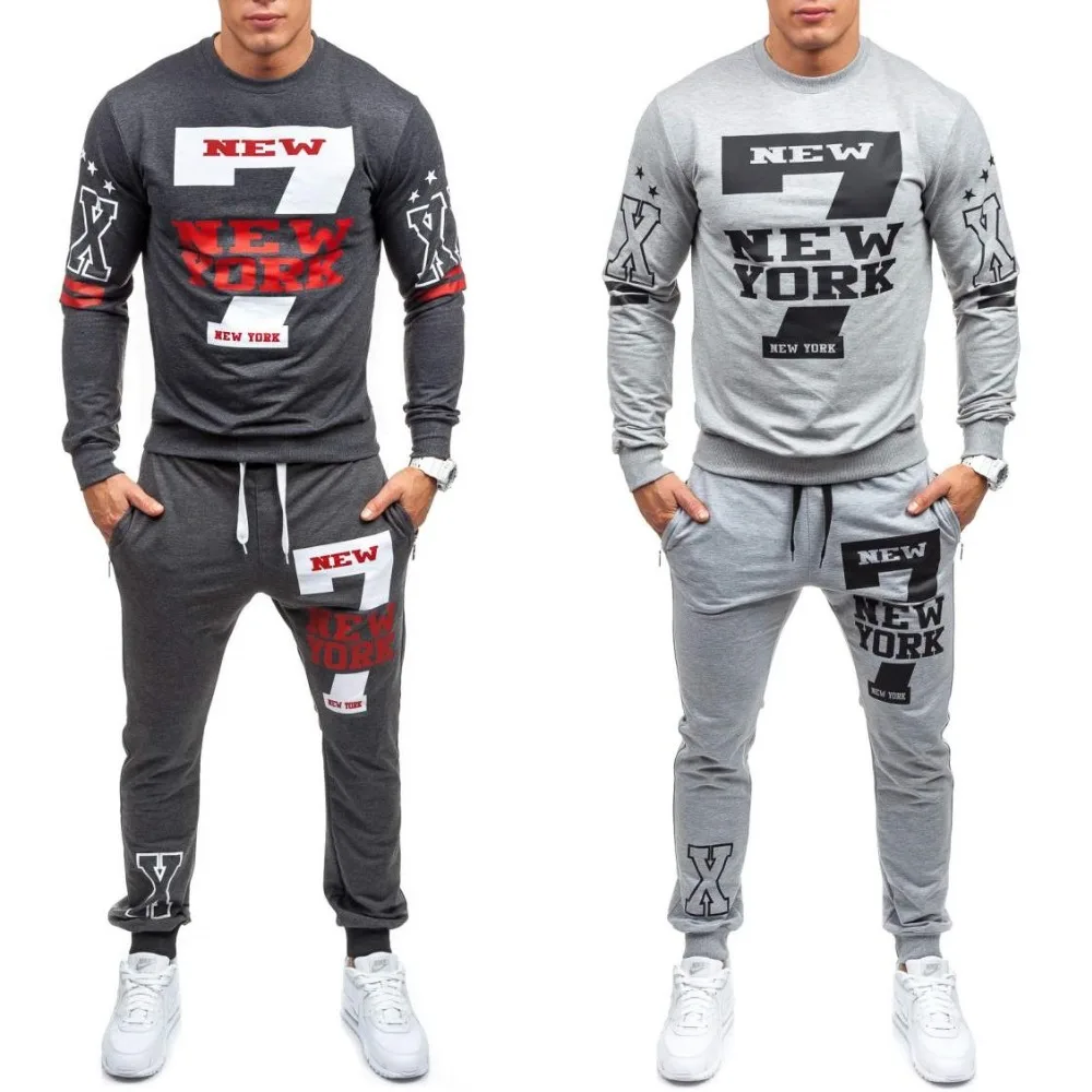 

Zagaa New Men Sets Fashion Autumn Spring Printing Sporting Suit Sweatshirt +Sweatpants Men Clothing 2 Pieces Sets Slim Tracksuit