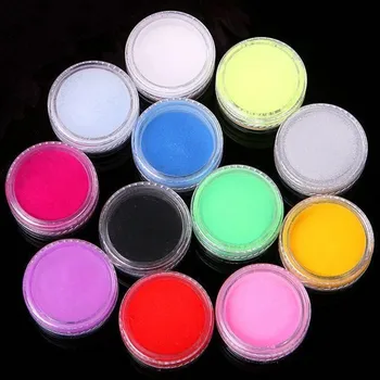 Tanie 12 Kolorów/zestaw Proszek Akrylowy Pył żel UV Design 3D Ozdabianie Tipsów Manicure Nail Art