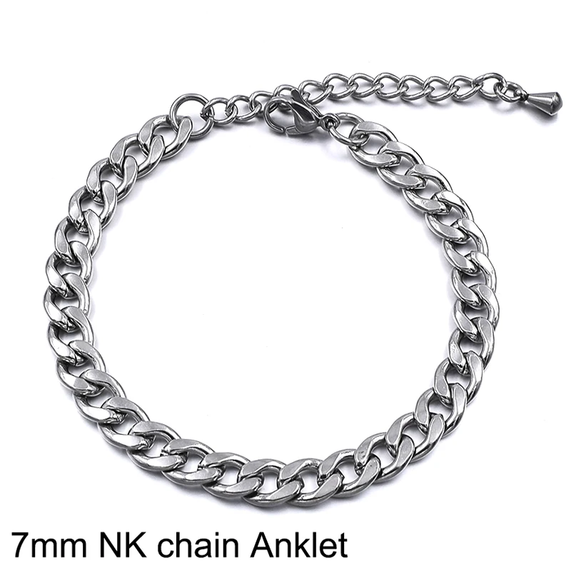 Silver Anklet Bracelet Ankle Chains Stainless Steel Beach For Women Men Summer Accessories Fashion Accessories Gift