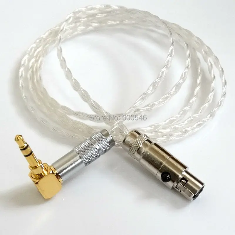 1.2m 4ft L type plug 6core 4N OCC Silver plated Headphone Cable Upgrade