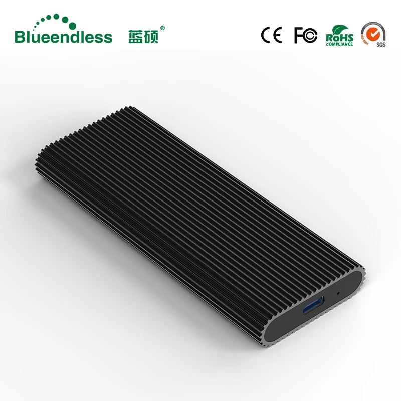 Blueendless M.2 портативный корпус жесткого диска ssd type c usb 3,1 высокоскоростной корпус жесткого диска черный алюминиевый hdd caddy