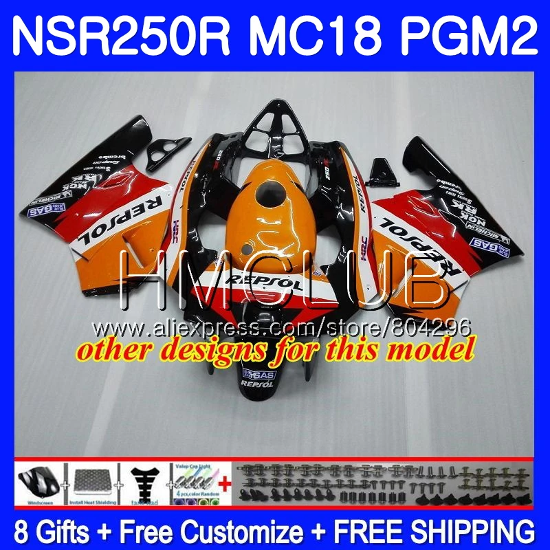 Комплект для Honda NSR 250 R MC18 PGM2 СМП 250R NS250 NSR250R 88 89 93HM. 0 NSR250 R RR NSR250RR 1988 1989 88 89 обтекатель красный серебристый