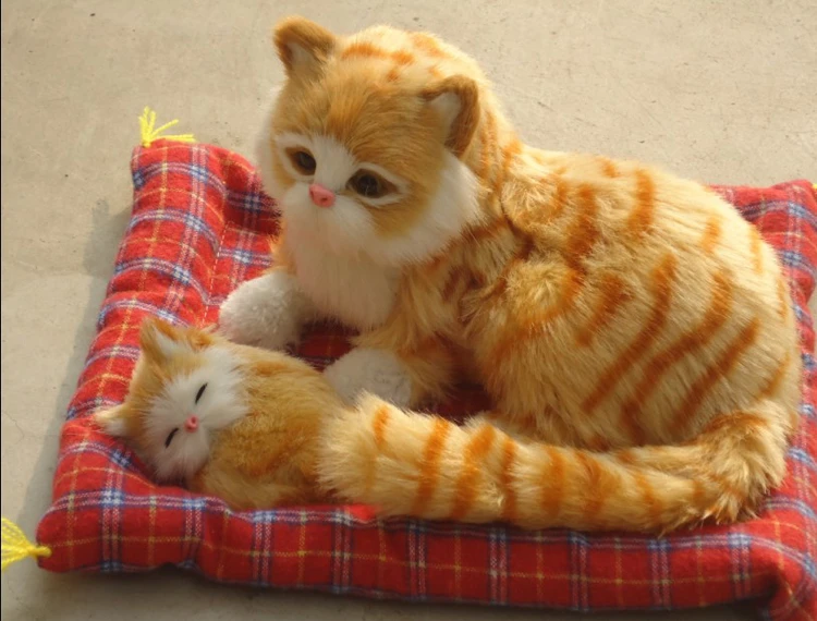 Simulation De Chat Jaune D Environ 24x12xcm Chat Miaow Sonore Et Petit Chat Bebe Avec Tapis Modele En Fourrure Decoration Pour La Maison Cadeau H1424 Aliexpress