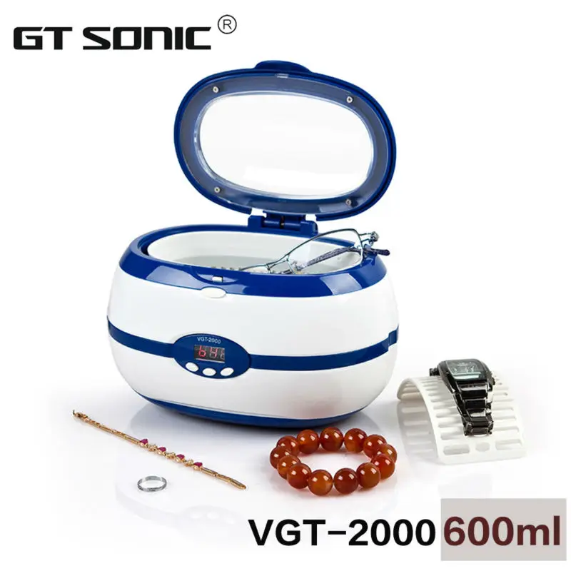 

600ml mini ultrasonic bath cleaner, watch cleaning, denture cleaning machine with basket and watch holder 110V, 220V VGT-2000