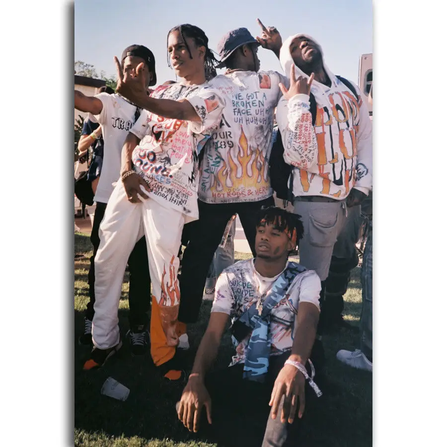 

FX471 Asap Mob Asap Rocky Playboi Carti Rapper Music Star Custom Picture Poster Art Silk Canvas Home Room Wall Print Decor