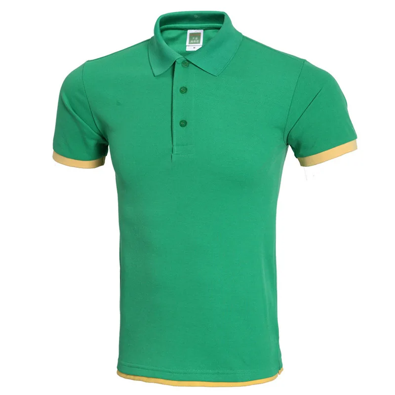 Брендовая мужская рубашка поло Homme мужская летняя модная однотонная Повседневная дышащая рубашка поло Xxxl - Цвет: Зеленый