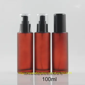 

wholesale 100ml red rose frosted glass bottle with pump/sprayer,for lotion/perfume/essential oil/moisturizer/facial water