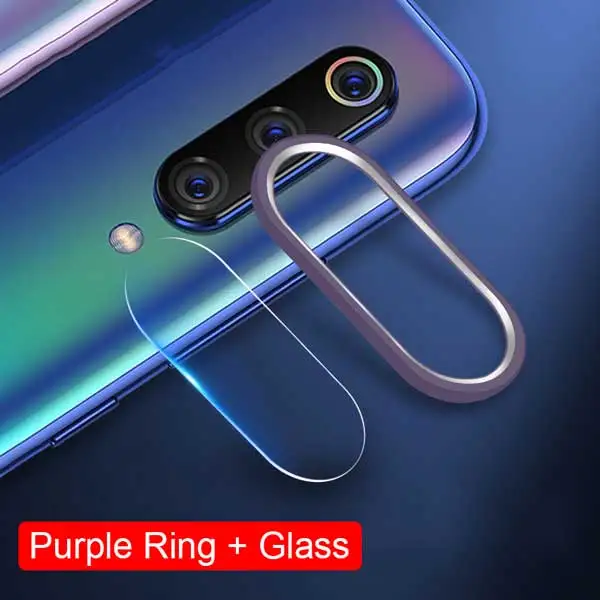 glass purple ring Пленка из закаленного стекла для Redmi Note 7 Pro+ кольцо для объектива камеры для Xiaomi Mi 9 Mi9 SE чехол для камеры защитная пленка - Цвет: glass purple ring