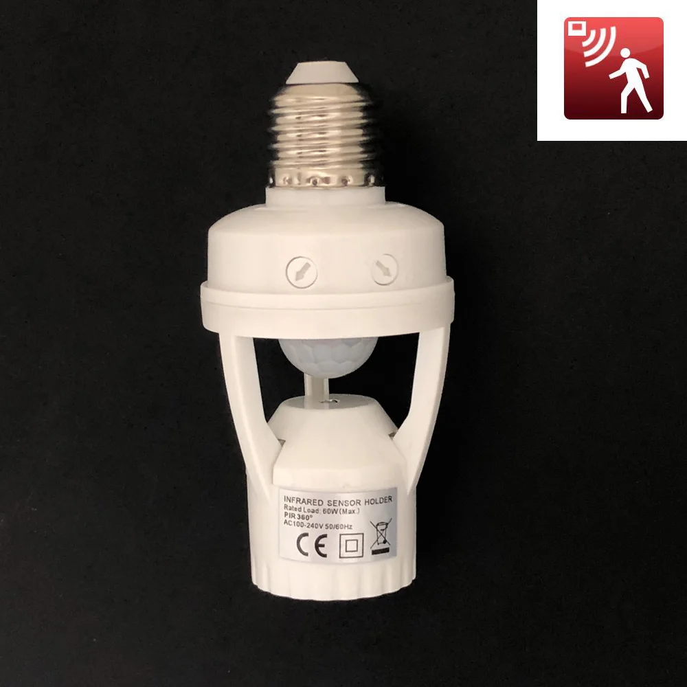AC 110V 220V 360 градусов PIR индукционный движения Сенсор ИК инфракрасный человеческого E27 розетка переключатель Базовая Светодиодная лампа светильник держатель лампы