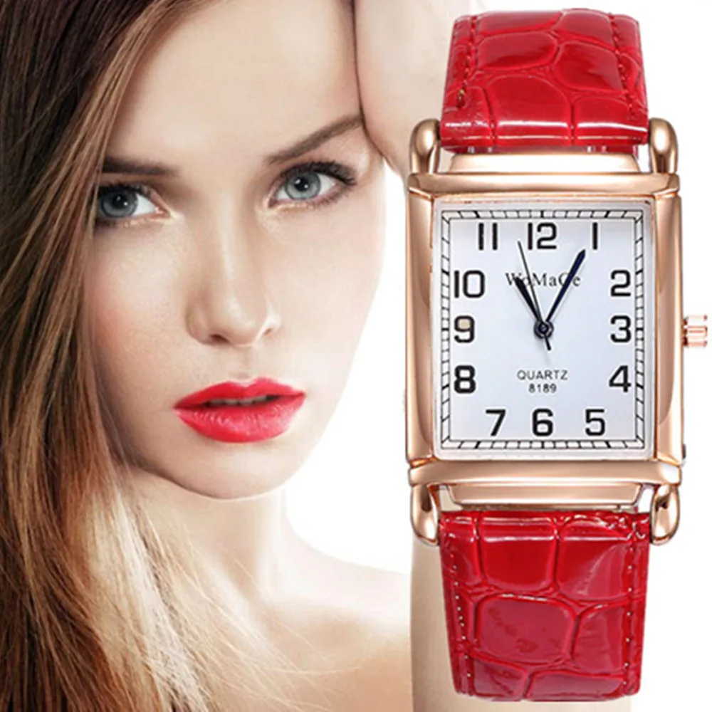 

Ladies Watches Red Antique Montre Femme Red Luxury Leather Strep Female Clocks Student Hours Elegant Relogio Feminino Hodinky
