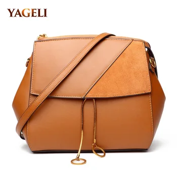 

YAGELI brand genuine leather women's shoulder bags cow leather lady shoulder messenger bags luxury handbags women bags designer
