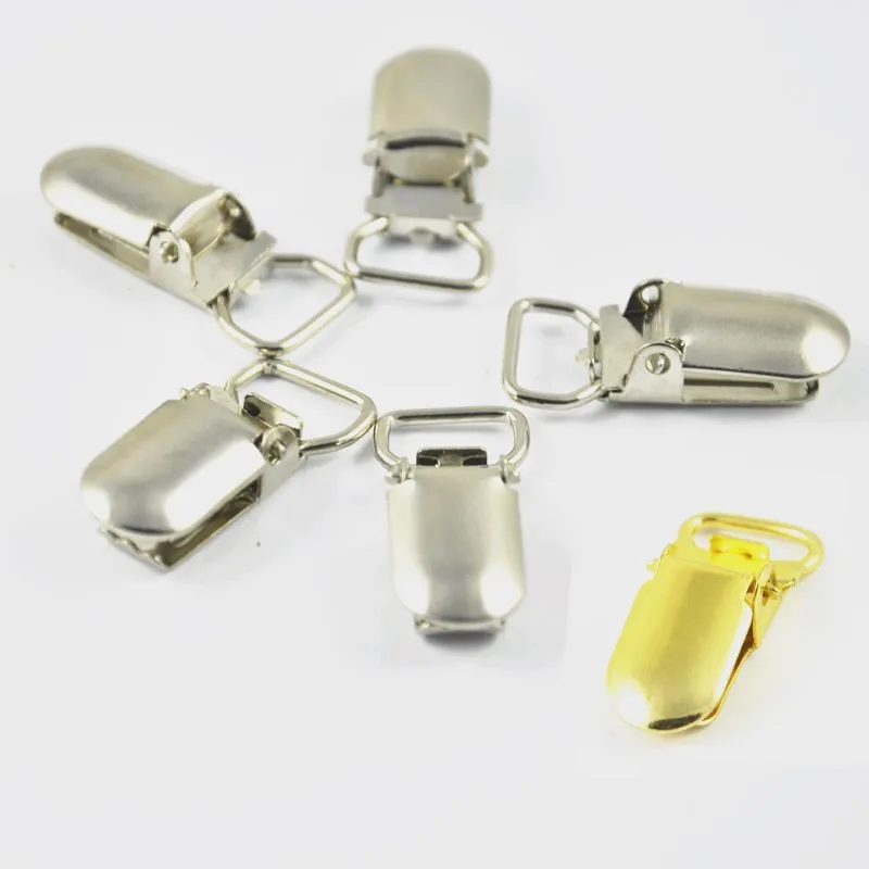 

10 mm Metal Paci Pacifier Suspender Clips Holders for Craft Project Gold/Silver High Quality 5PCS/LOT