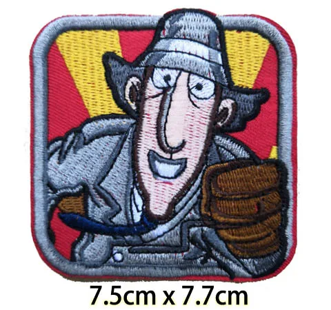 

Inspector Gadget cartoon character embroidered iron on patch, cartoon logo fabric badge embroidered applique accessories